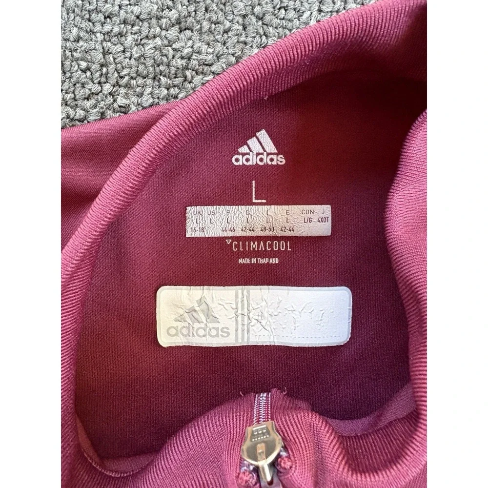 Adidas Climacool Men's Large Maroon 1/4 Quarter Zip Long Sleeve Training Top